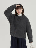 [BAONHAUS] Poriri Boucle Collar Bokashi Wool Cardigan