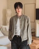 Fade Vintage Denim Biker Jacket