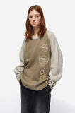 Emblem Mixed Embroidered Sweater