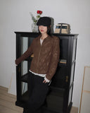 [MADE] Goats Vintage Rose Jacquard Suede Zip-Up Jacket