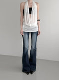 Desert Cowl Neck Hooded Drape Top