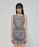 Draped Mesh Layered Sleeveless
