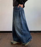 [unisex] Crion Washed Denim Banding Balloon Wide Pants