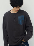 GRAR FLAG Henley Neck Long Sleeve T-Shirt