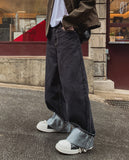 Martin Non-Faded Pocket Wide Denim Pants