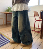 Herondi Adjust Washing Parachute Denim Pants