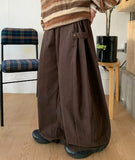 Matou Snap Wide Peach Fuzz Banding Cotton Pants