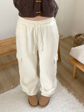 Morian cargo corduroy banding long wide pants