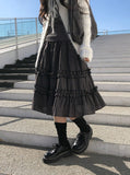 Roa Vintage Check Frill Tiered Midi Skirt