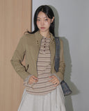 Slope vintage line cut zipper pocket jacket