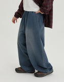 [BAONHAUS] Hebon Denim Banding Balloon Wide Pants