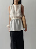 Wrinkle String Sleeveless Blouse