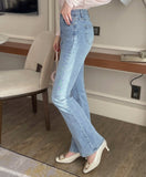 Chevind Washing Bootcut Denim Pants