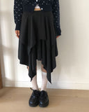 Viewi Suede Double Layered Flare Midi Skirt