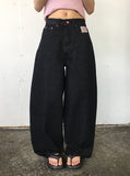 Miron Pink Lettering Raw Balloon Wide Pants