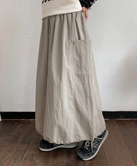 【BAON】Leaki Nylon String Banding Cargo Long Skirt BAON (バオン) - リーキナイロンストリングバンディングカーゴ