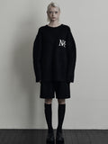 [mnem] chain embroidery knit