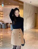 Holly half turtleneck shirring knit