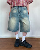 [unisex] Ohin Vintage Washing Denim Bermuda Pants