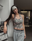 Nutty Military Halterneck Crop Sleeveless