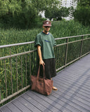 Washed Embroidered Tote Bag