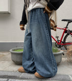 Toruki Banding Denim Wide Pants