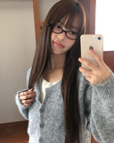 Meko Color Matching Layered Double Long Sleeve Knit Cardigan