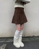 Humi Corduroy Mini Pleated Skirt
