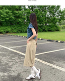 Unique Cross Adjust Point Bermuda Knee Length Cotton Pants