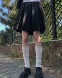 Rocker Midi Nylon Pleated Skirt