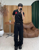 Veil Horse Emblem Collared Short Sleeve Tee
