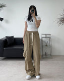Miel Pintuck Nylon Cargo Pants