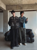 Cube diagonal cargo cotton pants