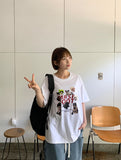 Kyosun Cat Print Over Short Sleeve Tee