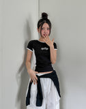 Sporty Star Printing Color Matching Short Sleeve
