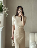 Tilli Pearl Neck Half Length Knit