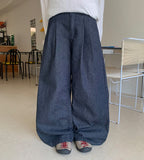 Todaki Raw Pintuck Wide Denim Pants