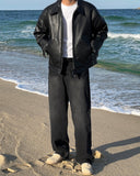 Fade leather jacket
