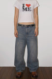 LOVE ME HALF CROP T