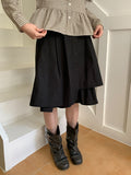 Bazaar Unbalance Cotton Midi Skirt