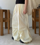 Romu banding string nylon wide parachute pants