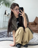 Harni Boucle Embroidery Crop Tee