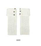 Wooden Button Cable Knit Leg Warmers