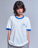 Small Drawing Smile Ringer Short Sleeve Tee