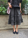 Chiyo Check Frill Tiered Midi Skirt