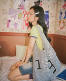 1993 Nylon Applique Check Tote Bag