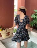 Cloche Ruffle Wrap Monokini Flower