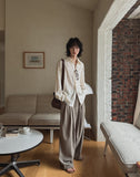 Mary three tuck wide slacks
