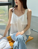 Jenia Ribbon Frill Sleeveless Blouse