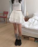 Sharid Check Frill Mini Skirt